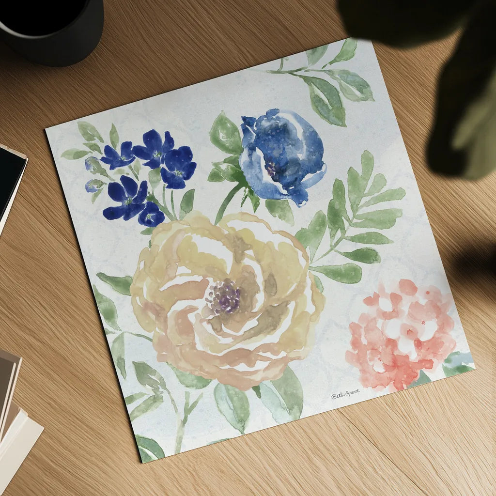 Coastline Botanical II by Beth Grove. Shown as a detailed flat fine art print, highlighting archival giclee quality. Available as an archival giclee rolled canvas, fine art paper, or poster print. SKU 58549a.