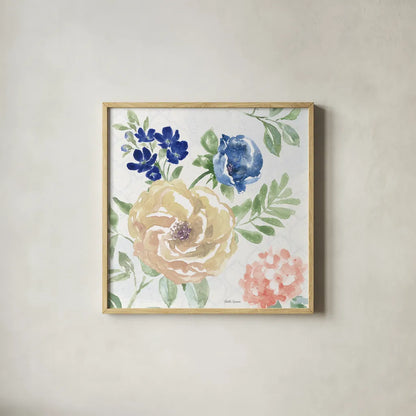 Coastline Botanical II by Beth Grove. Shown in a natural wood glass frame for a timeless modern aesthetic. Available as an archival giclee rolled canvas, fine art paper, or poster print. SKU 58549a.