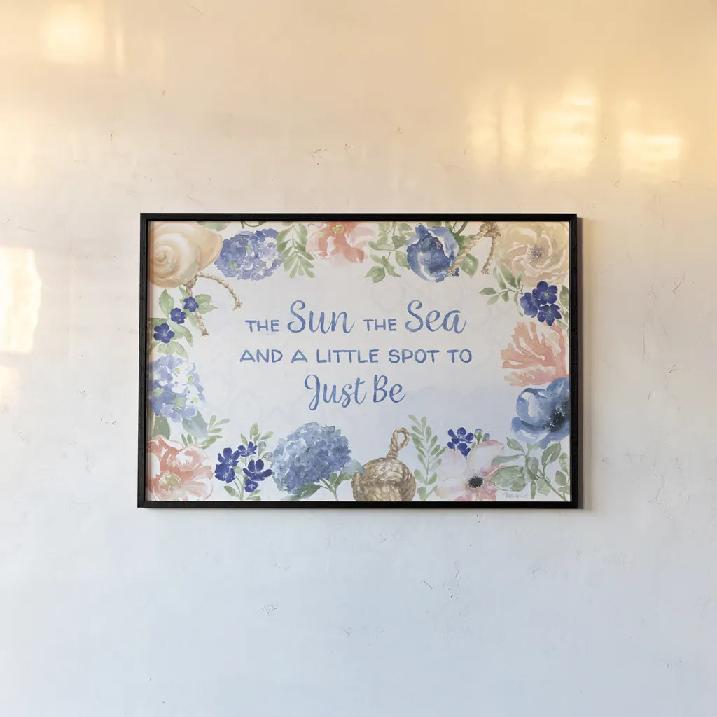 Coastline Botanical IV by Beth Grove. shown as a paper print in a black flame. Available as a archival giclee rolled canvas, fine art paper, or poster print. SKU 58551i.