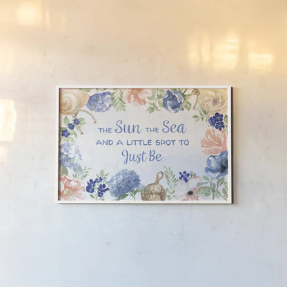 Coastline Botanical IV by Beth Grove. shown as a paper print in a white frame. Available as a archival giclee rolled canvas, fine art paper, or poster print. SKU 58551i.