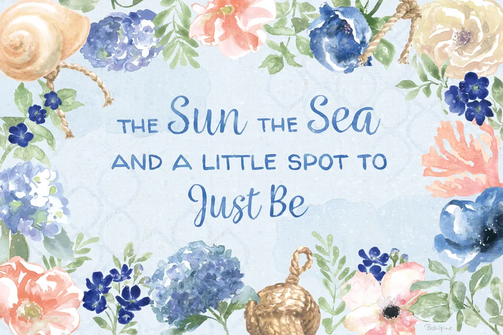 Coastline Botanical IV Blue by Beth Grove. SKU 58559i. Archival Giclee Fine art print for wall decor.