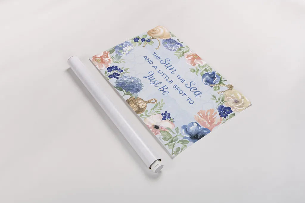 Coastline Botanical IV Blue by Beth Grove. shown as a rolled paper print. Available as archival giclee rolled canvas, fine art paper, or poster print. SKU 58559i.