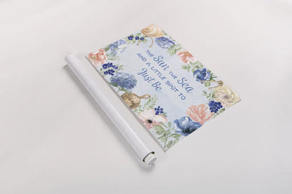 Coastline Botanical IV Blue by Beth Grove. shown as a rolled paper print. Available as archival giclee rolled canvas, fine art paper, or poster print. SKU 58559i.