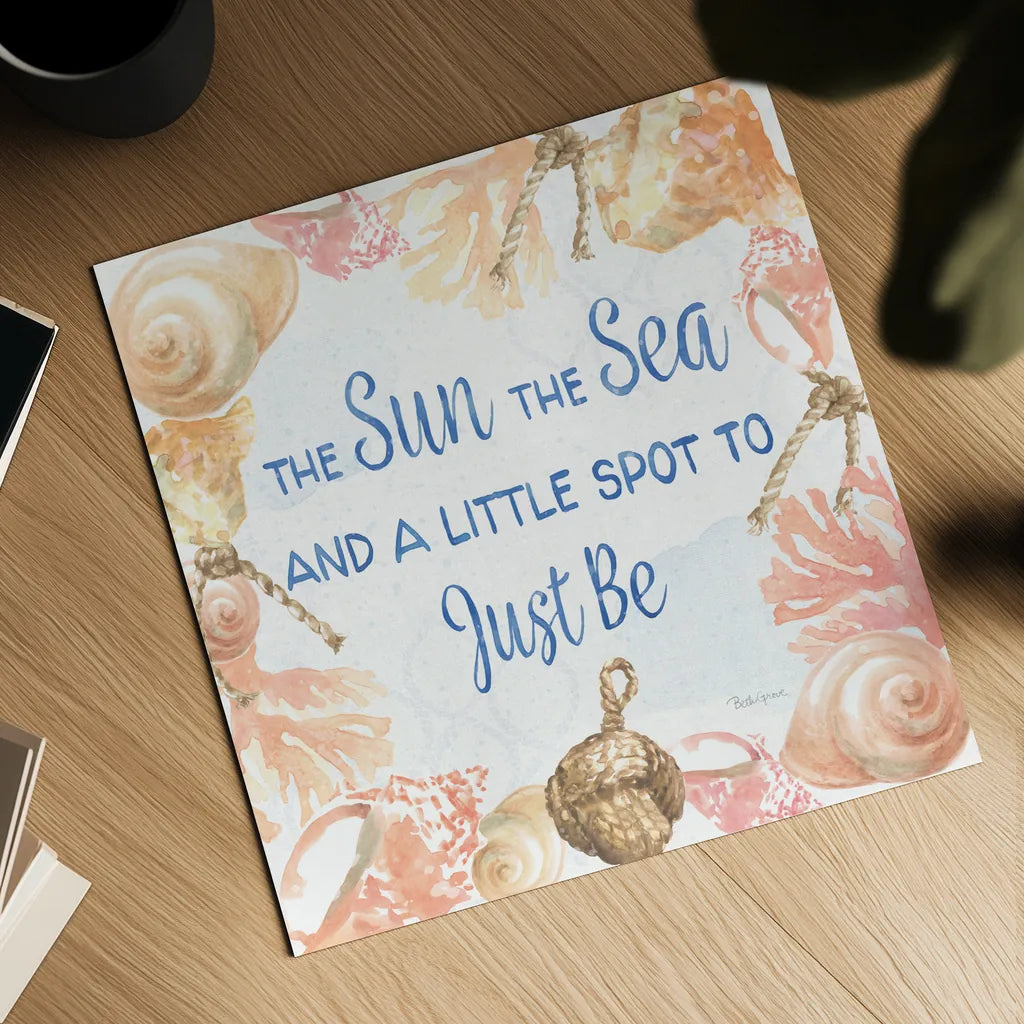 Coastline Botanical IX by Beth Grove. Shown as a detailed flat fine art print, highlighting archival giclee quality. Available as an archival giclee rolled canvas, fine art paper, or poster print. SKU 59136a.