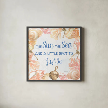 Coastline Botanical IX by Beth Grove. Shown in a sleek black glass frame for a contemporary gallery look. Available as an archival giclee rolled canvas, fine art paper, or poster print. SKU 59136a.