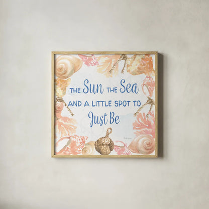 Coastline Botanical IX by Beth Grove. Shown in a natural wood glass frame for a timeless modern aesthetic. Available as an archival giclee rolled canvas, fine art paper, or poster print. SKU 59136a.