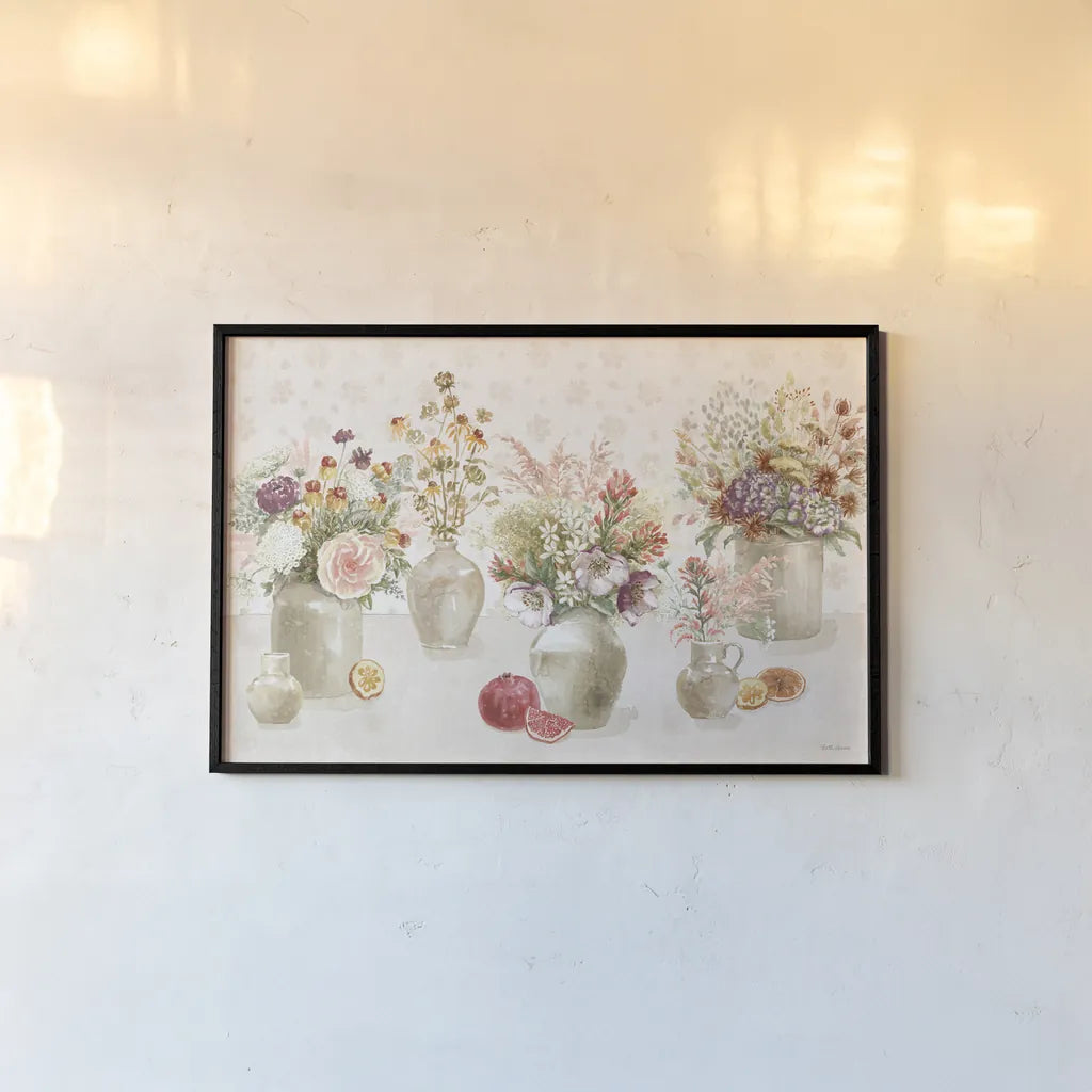 Cottage Charm I by Beth Grove. shown as a paper print in a black flame. Available as a archival giclee rolled canvas, fine art paper, or poster print. SKU 69264i.