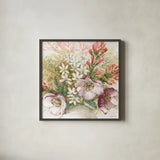 Cottage Charm IV by Beth Grove. Shown in a sleek black glass frame for a contemporary gallery look. Available as an archival giclee rolled canvas, fine art paper, or poster print. SKU 69267a.