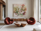 Cottage Charm IV by Beth Grove. Shown as extra-large giant wall art in a modern living room. Available as an archival giclee rolled canvas, fine art paper, or poster print. SKU 69267a.