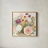 Cottage Charm V by Beth Grove. Shown in a natural wood glass frame for a timeless modern aesthetic. Available as an archival giclee rolled canvas, fine art paper, or poster print. SKU 69268a.