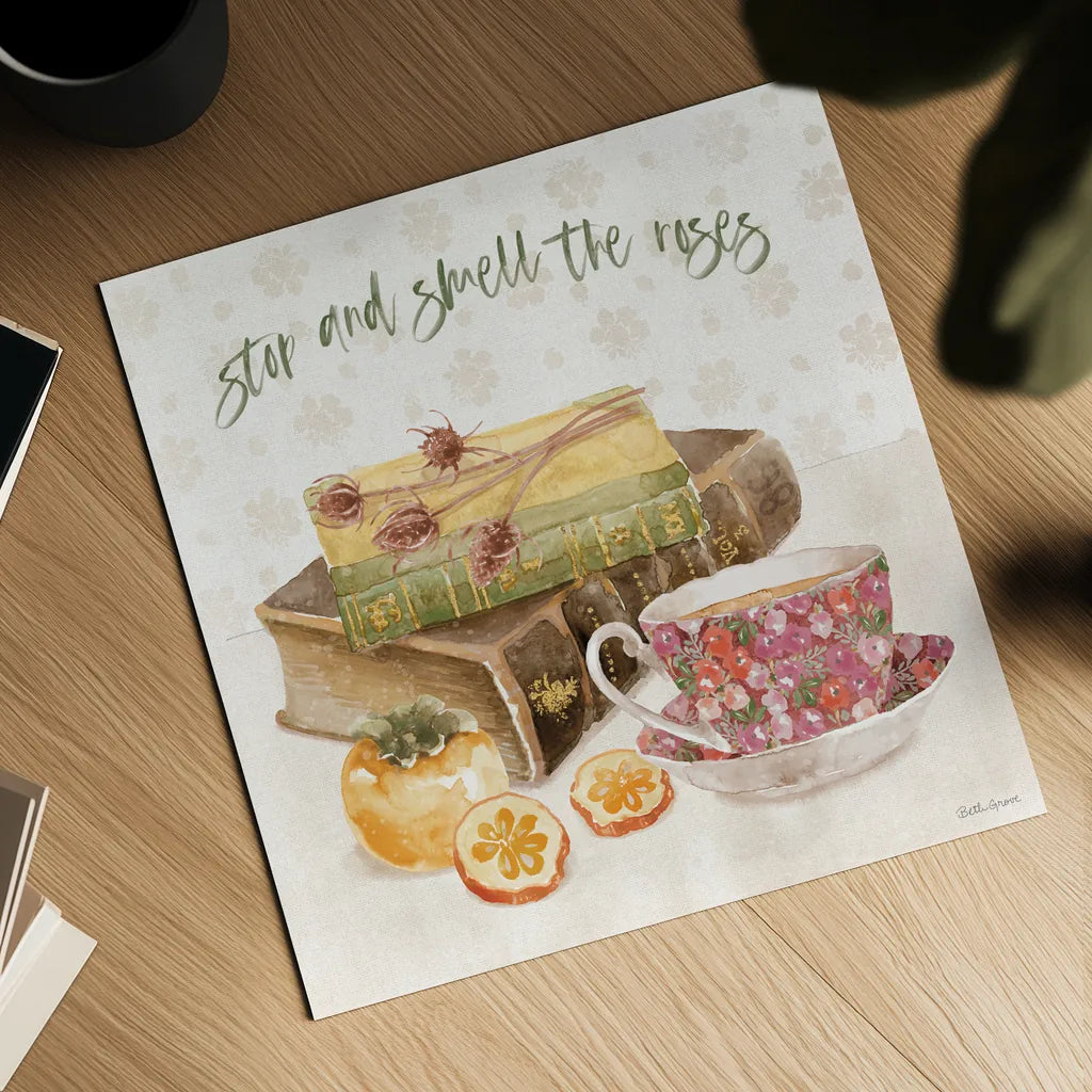 Cottage Charm VII by Beth Grove. Shown as a detailed flat fine art print, highlighting archival giclee quality. Available as an archival giclee rolled canvas, fine art paper, or poster print. SKU 69270a.