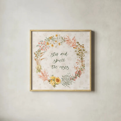 Cottage Charm XII by Beth Grove. Shown in a natural wood glass frame for a timeless modern aesthetic. Available as an archival giclee rolled canvas, fine art paper, or poster print. SKU 82519a.