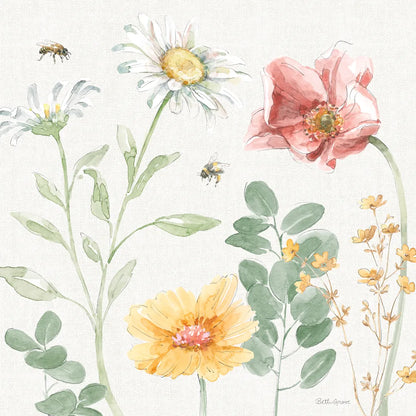 Daisy Days II by Beth Grove. SKU 81990a. Archival Giclee Fine art print for wall decor.