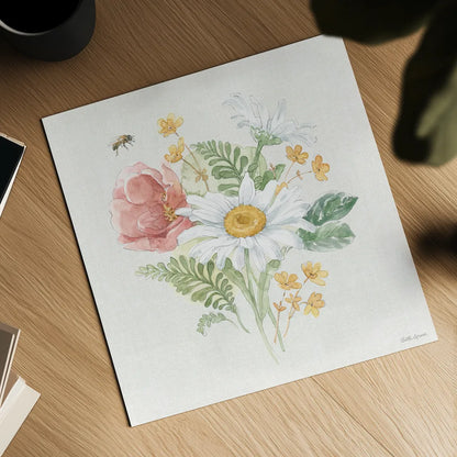 Daisy Days IV by Beth Grove. Shown as a detailed flat fine art print, highlighting archival giclee quality. Available as an archival giclee rolled canvas, fine art paper, or poster print. SKU 81992a.