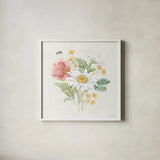 Daisy Days IV by Beth Grove. Shown in a crisp white glass frame for a clean and minimalist style. Available as an archival giclee rolled canvas, fine art paper, or poster print. SKU 81992a.