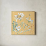 Daisy Days IX by Beth Grove. Shown in a natural wood glass frame for a timeless modern aesthetic. Available as an archival giclee rolled canvas, fine art paper, or poster print. SKU 81997a.