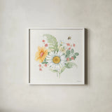 Daisy Days V by Beth Grove. Shown in a crisp white glass frame for a clean and minimalist style. Available as an archival giclee rolled canvas, fine art paper, or poster print. SKU 81993a.