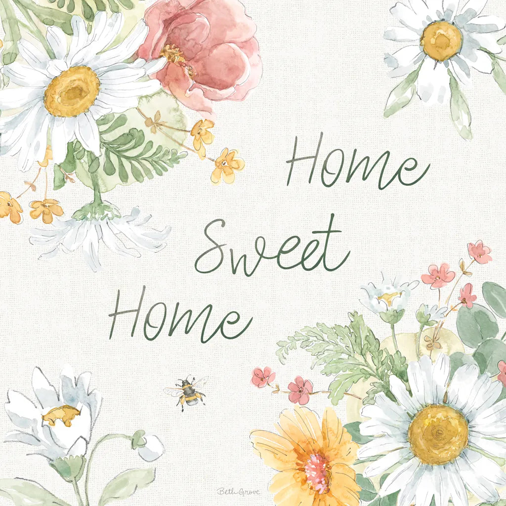 Daisy Days VII by Beth Grove. SKU 81995a. Archival Giclee Fine art print for wall decor.