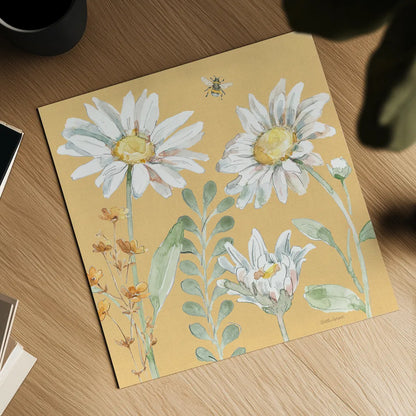Daisy Days VIII by Beth Grove. Shown as a detailed flat fine art print, highlighting archival giclee quality. Available as an archival giclee rolled canvas, fine art paper, or poster print. SKU 81996a.