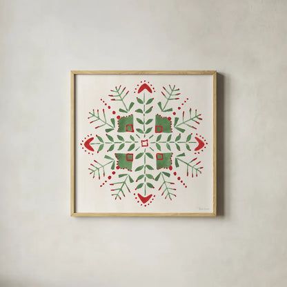 Decorative Holiday IX by Beth Grove. Shown in a natural wood glass frame for a timeless modern aesthetic. Available as an archival giclee rolled canvas, fine art paper, or poster print. SKU 94303a.