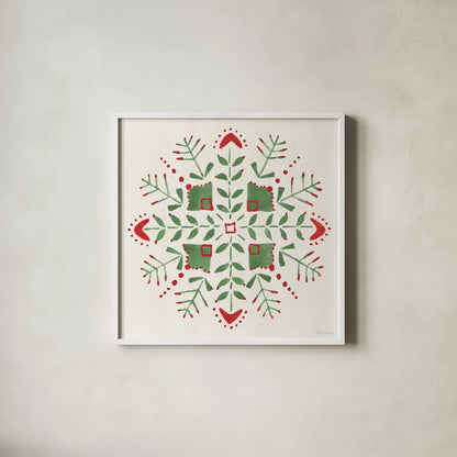 Decorative Holiday IX by Beth Grove. Shown in a crisp white glass frame for a clean and minimalist style. Available as an archival giclee rolled canvas, fine art paper, or poster print. SKU 94303a.