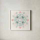 Decorative Holiday IX Pastel by Beth Grove. Shown in a crisp white glass frame for a clean and minimalist style. Available as an archival giclee rolled canvas, fine art paper, or poster print. SKU 95275a.