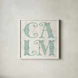 Decorative Holiday V Pastel by Beth Grove. Shown in a crisp white glass frame for a clean and minimalist style. Available as an archival giclee rolled canvas, fine art paper, or poster print. SKU 95273a.