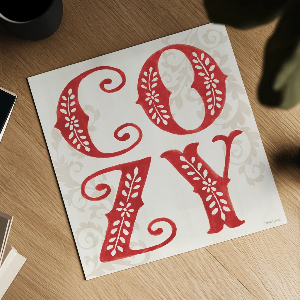 Decorative Holiday VI by Beth Grove. Shown as a detailed flat fine art print, highlighting archival giclee quality. Available as an archival giclee rolled canvas, fine art paper, or poster print. SKU 94300a.