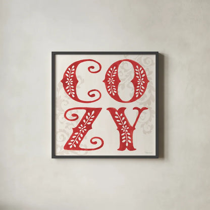 Decorative Holiday VI by Beth Grove. Shown in a sleek black glass frame for a contemporary gallery look. Available as an archival giclee rolled canvas, fine art paper, or poster print. SKU 94300a.