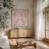 Decorative Holiday VI Pastel by Beth Grove. Shown in a natural wood frame in a cozy modern living room. Available as an archival giclee rolled canvas, fine art paper, or poster print. SKU 95274a.