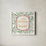 Decorative Holiday VIII by Beth Grove. Shown in a crisp white glass frame for a clean and minimalist style. Available as an archival giclee rolled canvas, fine art paper, or poster print. SKU 94302a.