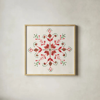 Decorative Holiday X by Beth Grove. Shown in a natural wood glass frame for a timeless modern aesthetic. Available as an archival giclee rolled canvas, fine art paper, or poster print. SKU 94304a.