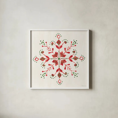 Decorative Holiday X by Beth Grove. Shown in a crisp white glass frame for a clean and minimalist style. Available as an archival giclee rolled canvas, fine art paper, or poster print. SKU 94304a.