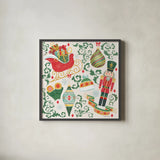 Decorative Holiday XII by Beth Grove. Shown in a sleek black glass frame for a contemporary gallery look. Available as an archival giclee rolled canvas, fine art paper, or poster print. SKU 99971a.