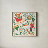 Decorative Holiday XII by Beth Grove. Shown in a natural wood glass frame for a timeless modern aesthetic. Available as an archival giclee rolled canvas, fine art paper, or poster print. SKU 99971a.