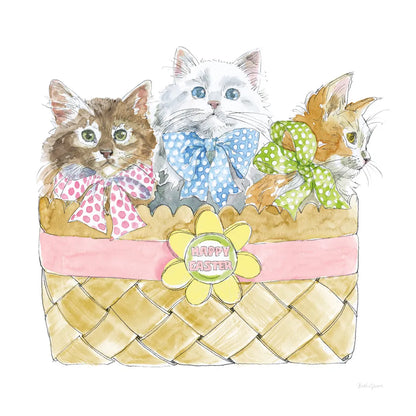 Easter Kitties I by Beth Grove. SKU 40425a. Archival Giclee Fine art print for wall decor.