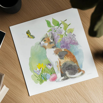 Easter Kitties II by Beth Grove. Shown as a detailed flat fine art print, highlighting archival giclee quality. Available as an archival giclee rolled canvas, fine art paper, or poster print. SKU 40426a.