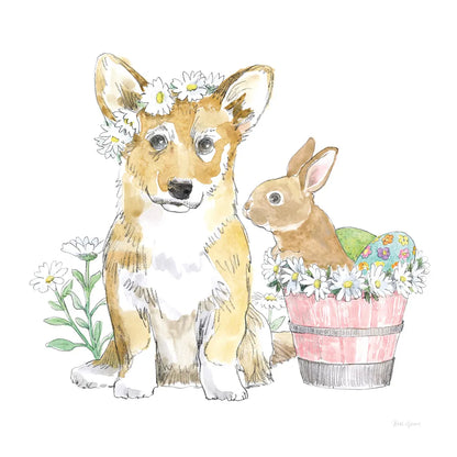 Easter Pups I by Beth Grove. SKU 35914a. Archival Giclee Fine art print for wall decor.