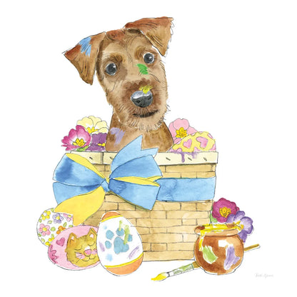 Easter Pups III by Beth Grove. SKU 35916a. Archival Giclee Fine art print for wall decor.