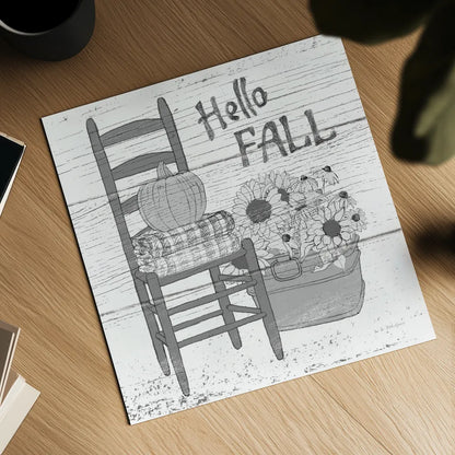 Fall Cabin III by Beth Grove. Shown as a detailed flat fine art print, highlighting archival giclee quality. Available as an archival giclee rolled canvas, fine art paper, or poster print. SKU 35500a.