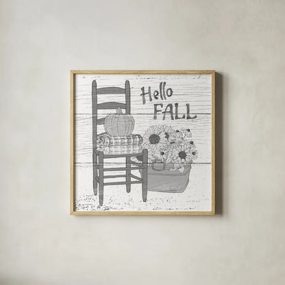 Fall Cabin III by Beth Grove. Shown in a natural wood glass frame for a timeless modern aesthetic. Available as an archival giclee rolled canvas, fine art paper, or poster print. SKU 35500a.