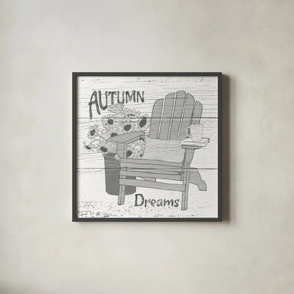 Fall Cabin IV by Beth Grove. Shown in a sleek black glass frame for a contemporary gallery look. Available as an archival giclee rolled canvas, fine art paper, or poster print. SKU 35501a.