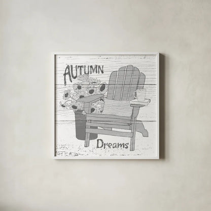 Fall Cabin IV by Beth Grove. Shown in a crisp white glass frame for a clean and minimalist style. Available as an archival giclee rolled canvas, fine art paper, or poster print. SKU 35501a.