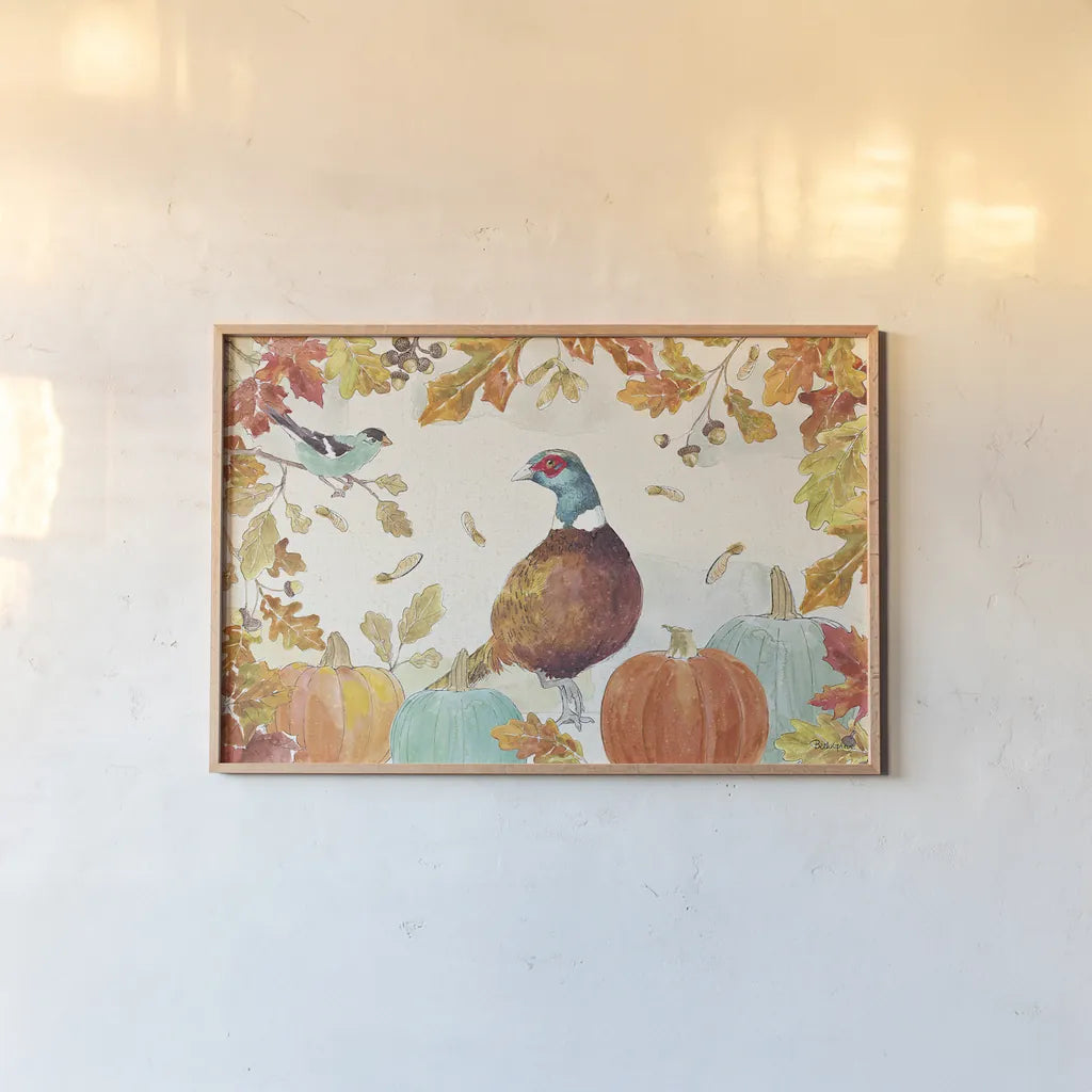 Falling for Fall II by Beth Grove. shown as a paper print in a natural frame. Available as a archival giclee rolled canvas, fine art paper, or poster print. SKU 43735i.