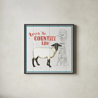 Farm To Table I by Beth Grove. Shown in a sleek black glass frame for a contemporary gallery look. Available as an archival giclee rolled canvas, fine art paper, or poster print. SKU 25708a.