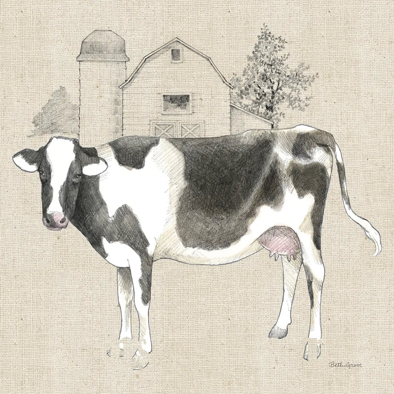 Farm To Table IV on Burlap by Beth Grove. SKU 101481a. Archival Giclee Fine art print for wall decor.