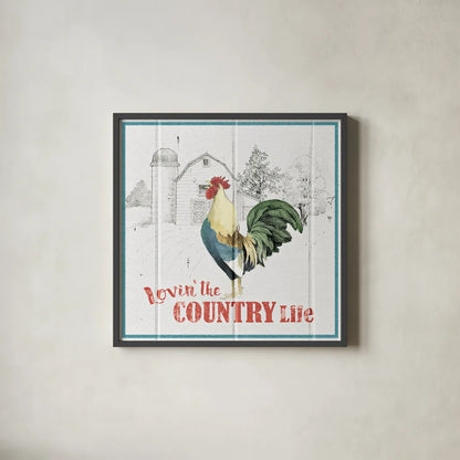 Farm To Table VI by Beth Grove. Shown in a sleek black glass frame for a contemporary gallery look. Available as an archival giclee rolled canvas, fine art paper, or poster print. SKU 25713a.