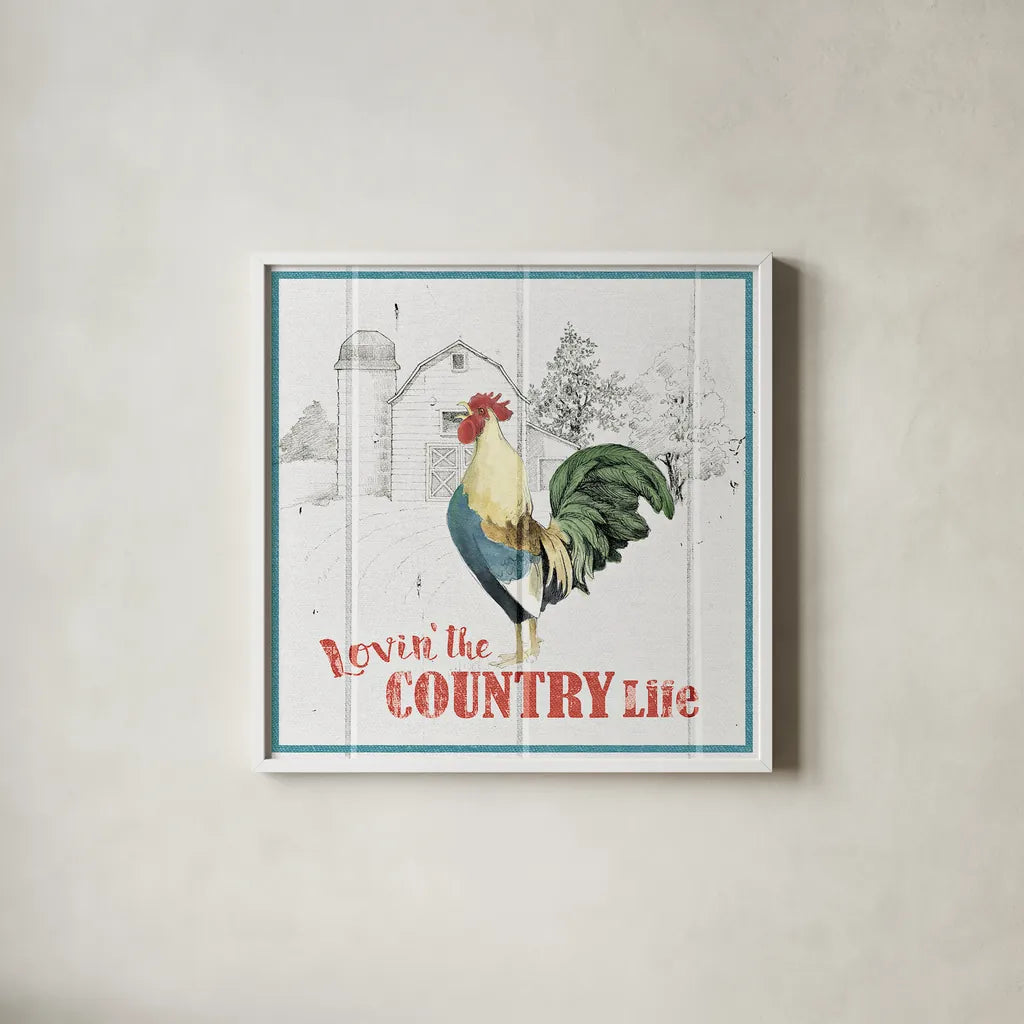 Farm To Table VI by Beth Grove. Shown in a crisp white glass frame for a clean and minimalist style. Available as an archival giclee rolled canvas, fine art paper, or poster print. SKU 25713a.