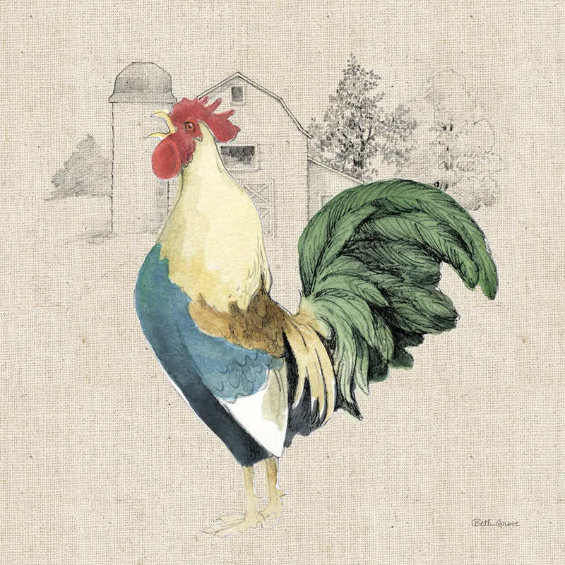 Farm To Table VI on Burlap by Beth Grove. SKU 101482a. Archival Giclee Fine art print for wall decor.