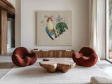 Farm To Table VI on Burlap by Beth Grove. Shown as extra-large giant wall art in a modern living room. Available as an archival giclee rolled canvas, fine art paper, or poster print. SKU 101482a.